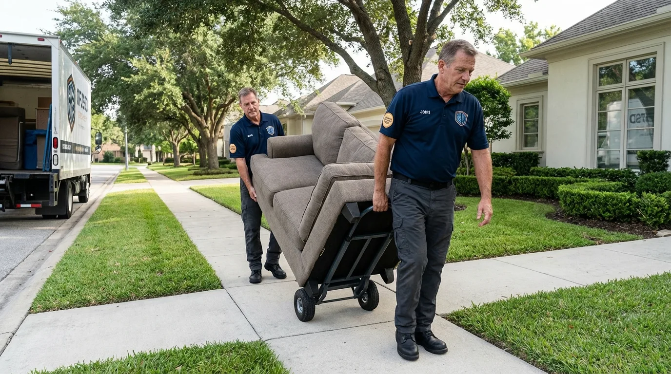 Local residential moving crew loading furniture in Ashford, AL